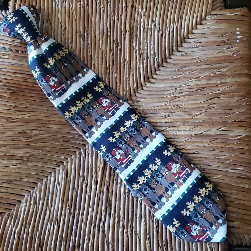 Kids reindeer and Santa tie